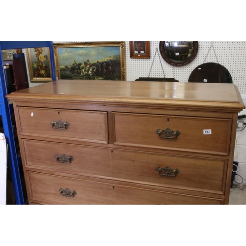 583 - Large Victorian Mahogany Chest of Two Short over Four Long Drawers, raised on a plinth base, 138cm l... 