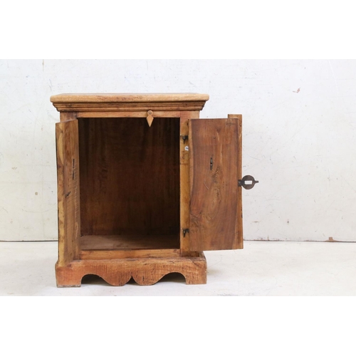 594 - Hardwood Small Cabinet with iron fittings, 45cm wide x 56cm high