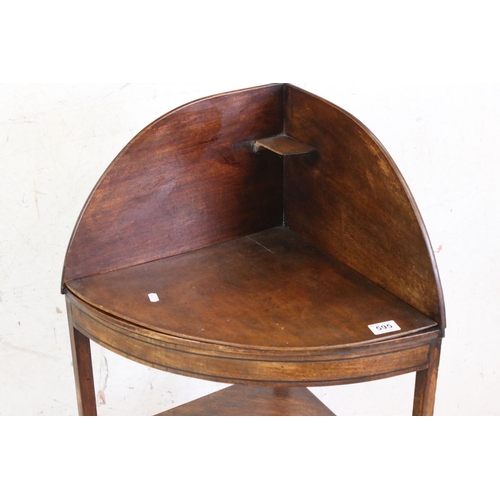 595 - George III Mahogany Corner Washstand, 57cm wide x 103cm high together with a Regency Mahogany Elbow ... 