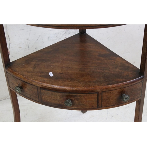 595 - George III Mahogany Corner Washstand, 57cm wide x 103cm high together with a Regency Mahogany Elbow ... 