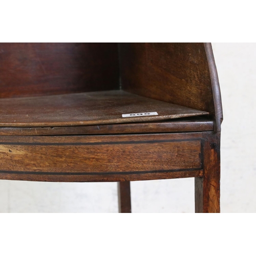 595 - George III Mahogany Corner Washstand, 57cm wide x 103cm high together with a Regency Mahogany Elbow ... 