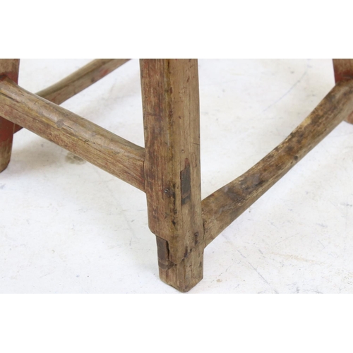 600 - Antique Cherry Wood Joint Stool, 47cm high