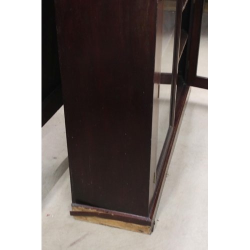 603 - Victorian Mahogany Glazed Display Cabinet, the two doors opening to three adjustable shelves, raised... 