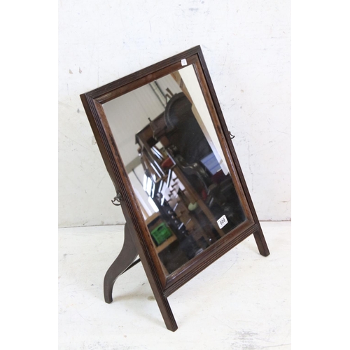 609 - 19th century Easel Back Mirror, 64cm high