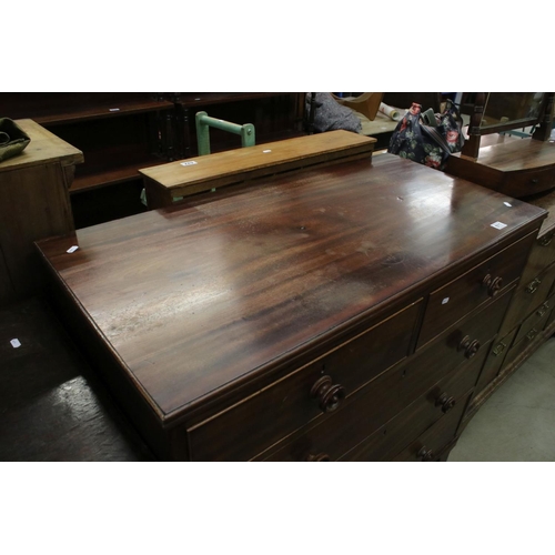 611 - Early 19th century Mahogany Chest of Two Short over Three Long Drawers, raised on swept bracket feet... 