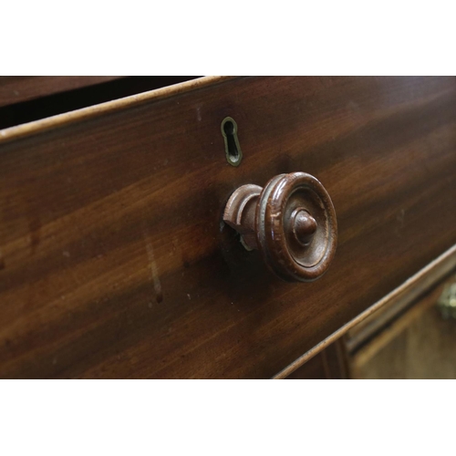 611 - Early 19th century Mahogany Chest of Two Short over Three Long Drawers, raised on swept bracket feet... 