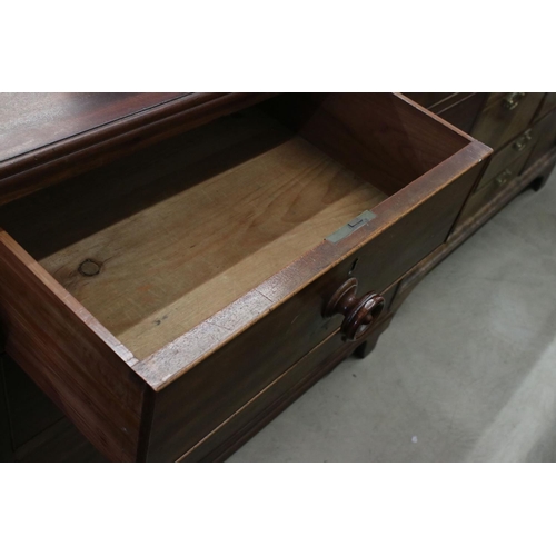 611 - Early 19th century Mahogany Chest of Two Short over Three Long Drawers, raised on swept bracket feet... 