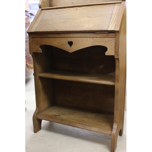 625 - Arts and Crafts Light Oak Student Bureau, 66cm wide x 109cm high