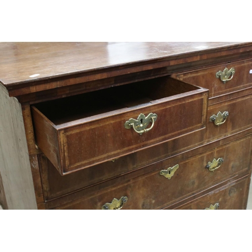 627 - 18th / 19th century Chest of Two Short over Three Long Drawers, raised on bracket feet, 98cm long x ... 