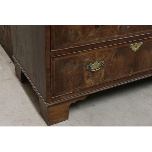 627 - 18th / 19th century Chest of Two Short over Three Long Drawers, raised on bracket feet, 98cm long x ... 