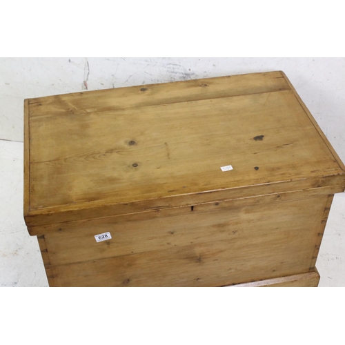 628 - Victorian Pine Blanket Box, 79cm wide x 48cm high