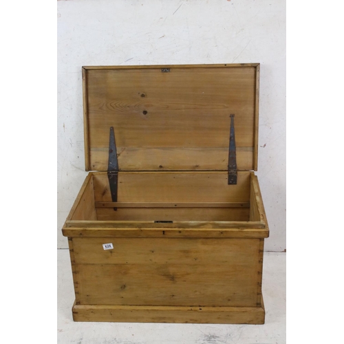 628 - Victorian Pine Blanket Box, 79cm wide x 48cm high