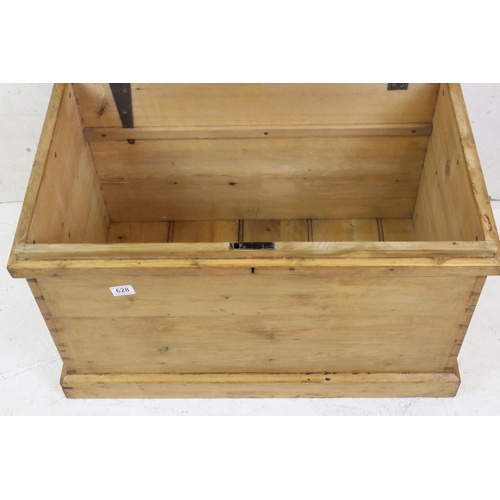 628 - Victorian Pine Blanket Box, 79cm wide x 48cm high