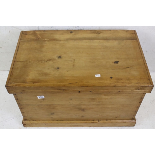 628 - Victorian Pine Blanket Box, 79cm wide x 48cm high