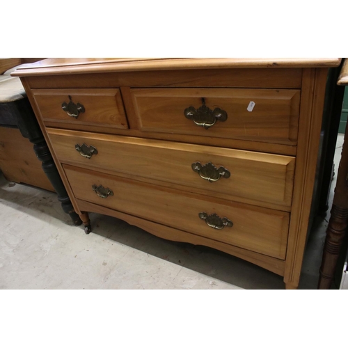 636 - Edwardian Satin Walnut Dressing Chest, 106cm long x 181cm high x 50cm deep