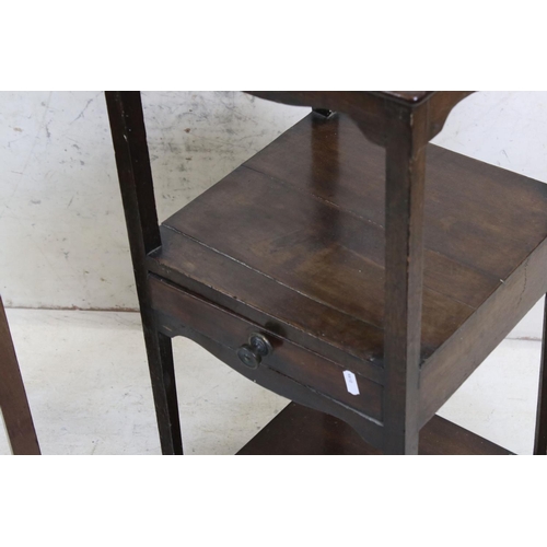 637 - Two George III Mahogany Square Washstands, both with single drawers, tallest 36cm wide x 84cm high