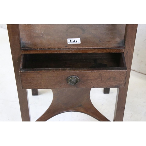 637 - Two George III Mahogany Square Washstands, both with single drawers, tallest 36cm wide x 84cm high