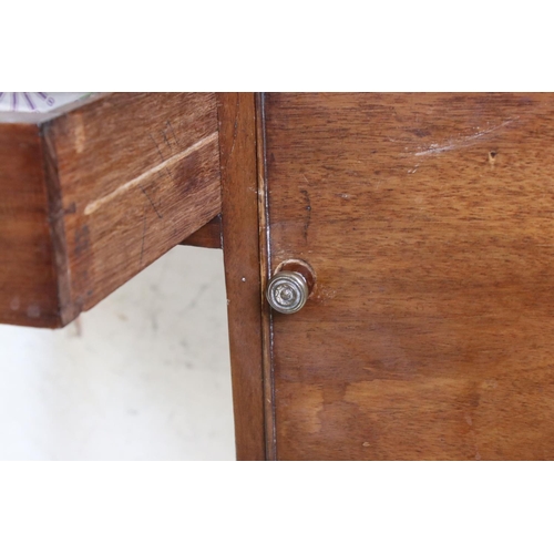 638 - 19th century Mahogany Kneehole Desk / Dressing Table, with three drawers, raised on turned ringed le... 