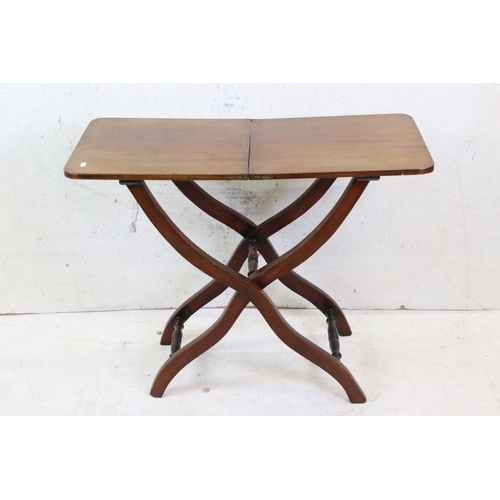 639 - 19th century Mahogany Folding Coaching Table, 87cm wide