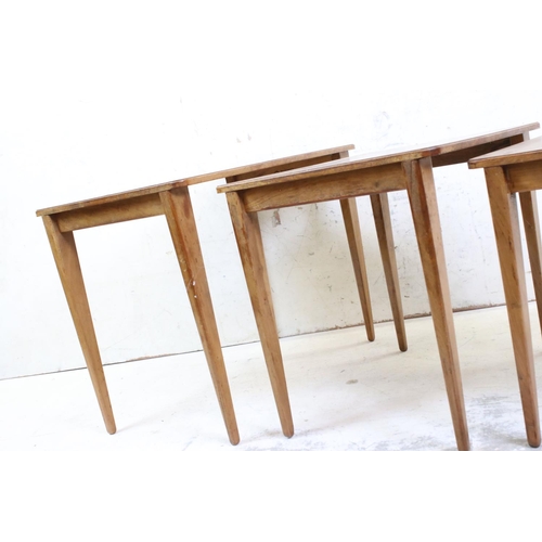 644 - Gordon Russell of Broadway, Mid century Walnut Nest of Three Tables, largest table 61cm wide x 46cm ... 