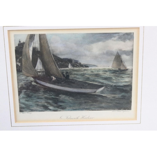 524 - Charles Napier Henry (1841-1917), a pair of marine engravings (hand coloured), Falmouth harbour and ... 