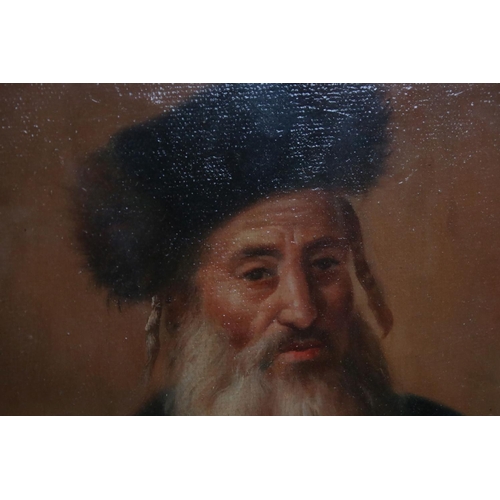 543 - An oil painting portrait of a hasidic Jewish elder