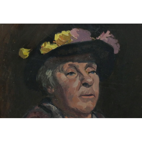 545 - Attributed To James Dring (1905-1985), 20th Century oil on board of a female flower seller, framed, ... 