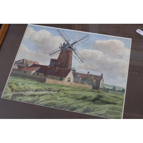 548 - Three framed and glazed watercolours to include a Reginald Ernest Jordan (1904-1983) watercolour of ... 