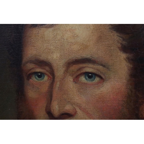 559 - 19th century Oil Painting Portrait on Canvas, Head and Shoulders Portrait of a Gentleman wearing a w... 