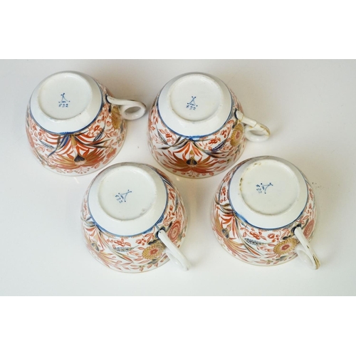 17 - Group of Early 19th Century Crown Derby Imari pattern ceramics, to include two saucers, a pair of mi... 