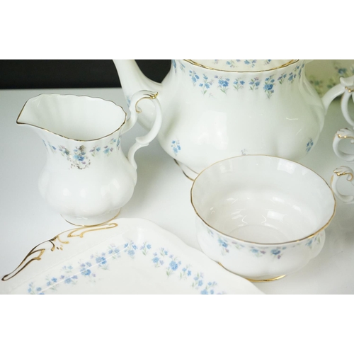 43 - Royal Albert ' Memory Lane ' pattern tea set, to include two teapots & covers, 6 teacups & saucers, ... 