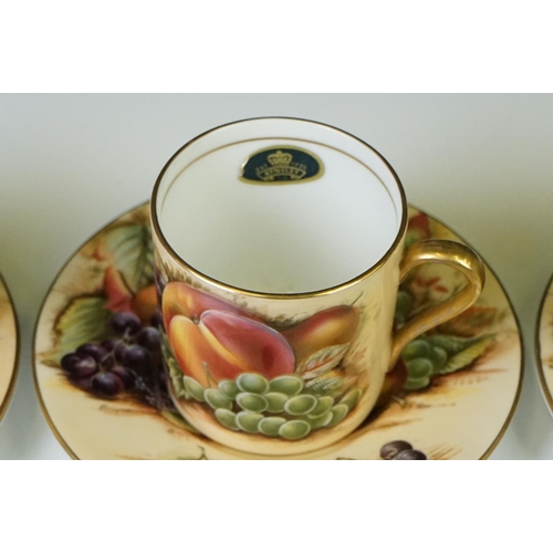 46 - Aynsley ' Orchard Gold ' pattern coffee set with gilt detailing, to include 6 coffee cans and 8 sauc... 