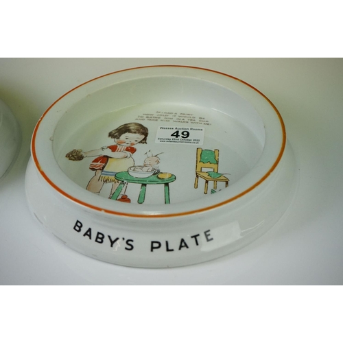 49 - Two Shelley ceramic baby's plates, both decorated with Mabel Lucie Attwell designs, measure approx 2... 