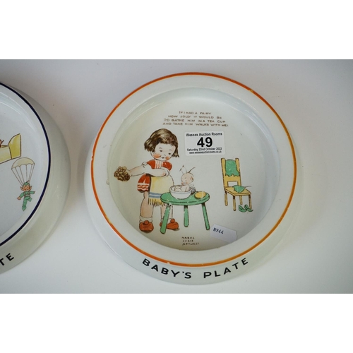 49 - Two Shelley ceramic baby's plates, both decorated with Mabel Lucie Attwell designs, measure approx 2... 