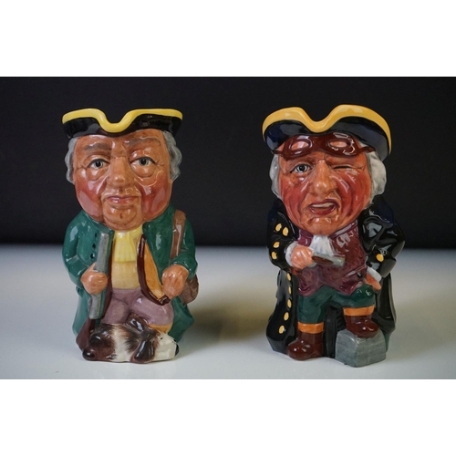 55 - Six Manor Staffordshire Ceramic Character Jugs, to include Highwayman, Squire, Blacksmith, Coachman,... 