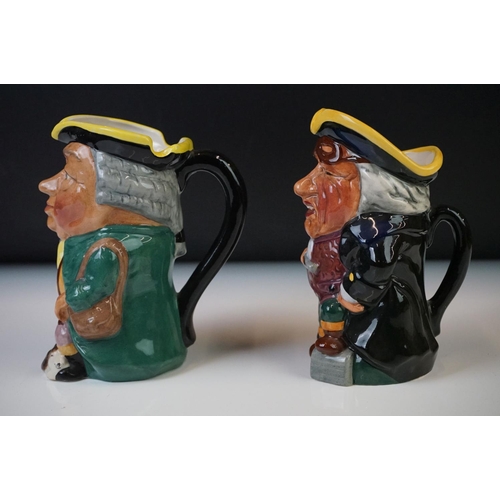 55 - Six Manor Staffordshire Ceramic Character Jugs, to include Highwayman, Squire, Blacksmith, Coachman,... 