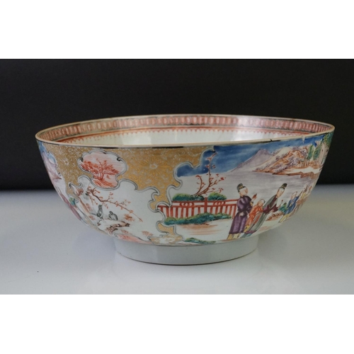 72 - Two Chinese Famille Rose porcelain circular bowls, one heavily decorated with figural scenes and gil... 