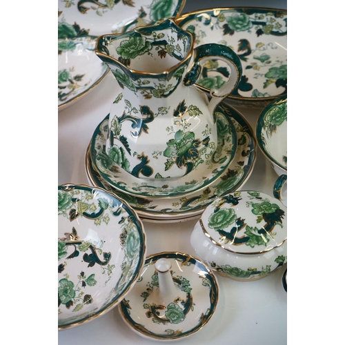 75 - Masons Ironstone ' Chartreuse ' pattern ceramics to include a twin-handled serving dish, water jug, ... 