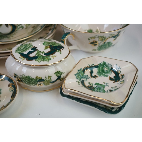 75 - Masons Ironstone ' Chartreuse ' pattern ceramics to include a twin-handled serving dish, water jug, ... 