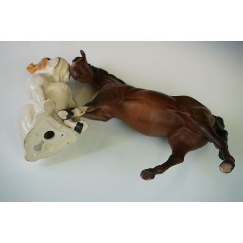 79 - 11 Beswick porcelain animal figures to include a brown matt horse, Siamese cat (with paper label), s... 