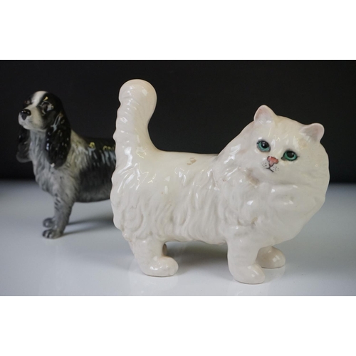 79 - 11 Beswick porcelain animal figures to include a brown matt horse, Siamese cat (with paper label), s... 