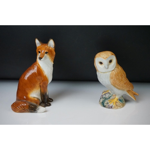 79 - 11 Beswick porcelain animal figures to include a brown matt horse, Siamese cat (with paper label), s... 