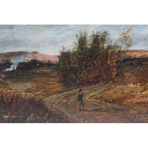 105 - Patrick Nasmyth (1787-1831) Oil on Board of a Figure on a Country Path, Windmill Nearby, signed and ... 