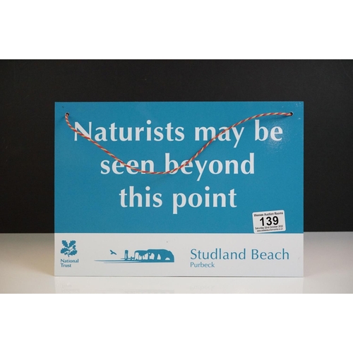 139 - National Trust Studland Beach, Purbeck Naturist Sign - ' Naturists may be seen beyond this point ,' ... 