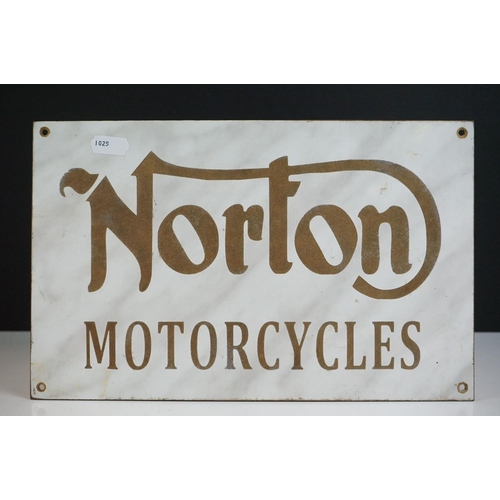 141 - Advertising - Two Norton Motorcycle Workshop Signs, one metal sign with white lettering on a black g... 