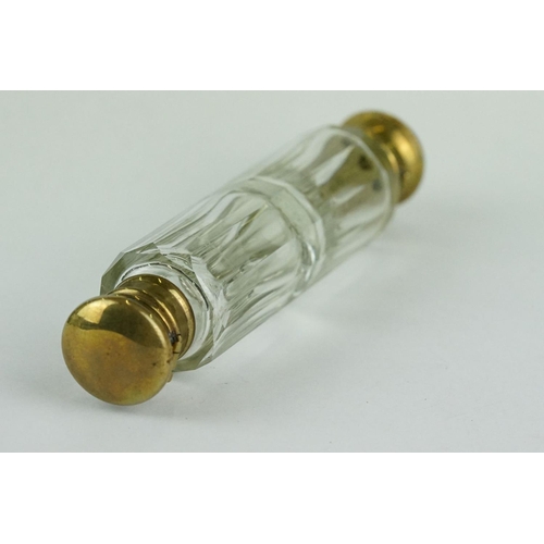 242 - Late 19th century glass double ended gilt scent bottle, length approx 13cm

Provenance: from the pri... 