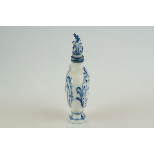 247 - 19th century Royal Copenhagen blue and white scent bottle modelled as a temple jar, height approx 10... 