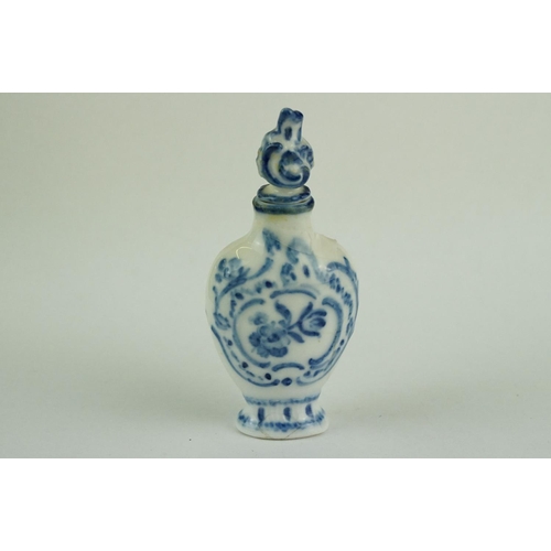 247 - 19th century Royal Copenhagen blue and white scent bottle modelled as a temple jar, height approx 10... 