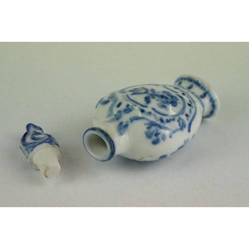 247 - 19th century Royal Copenhagen blue and white scent bottle modelled as a temple jar, height approx 10... 