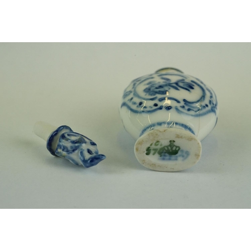 247 - 19th century Royal Copenhagen blue and white scent bottle modelled as a temple jar, height approx 10... 